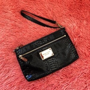 Michael Kors black snakeskin clutch